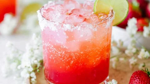 Strawberry Lime Mocktail Margarita