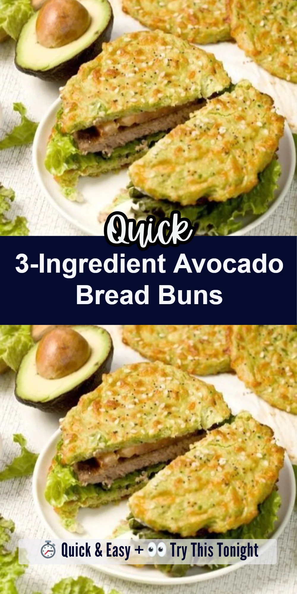 3-Ingredient Avocado Bread Buns