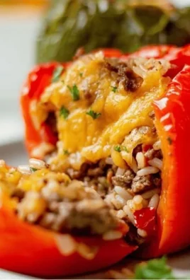 Delicious Air Fryer Stuffed Peppers filled with savory ingredients