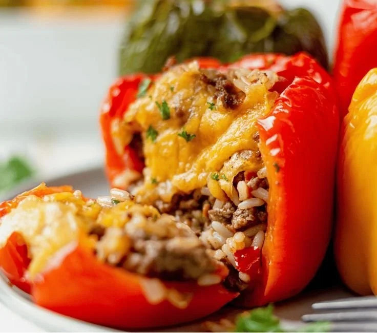 Delicious Air Fryer Stuffed Peppers filled with savory ingredients