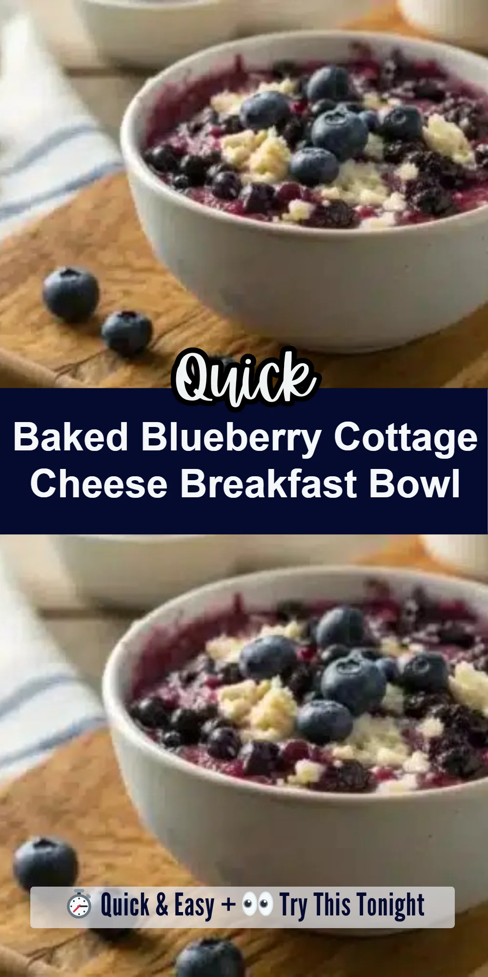 Baked Blueberry Cottage Cheese Breakfast Bowl