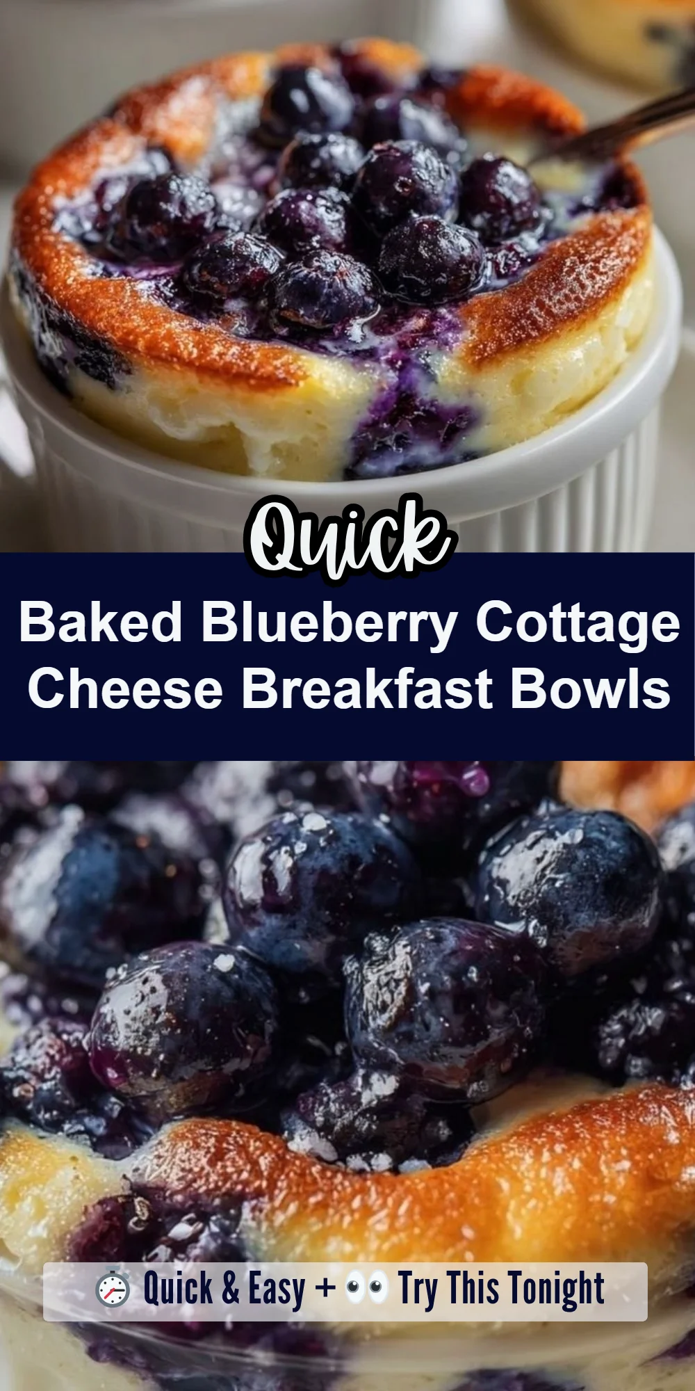 Baked Blueberry Cottage Cheese Breakfast Bowls