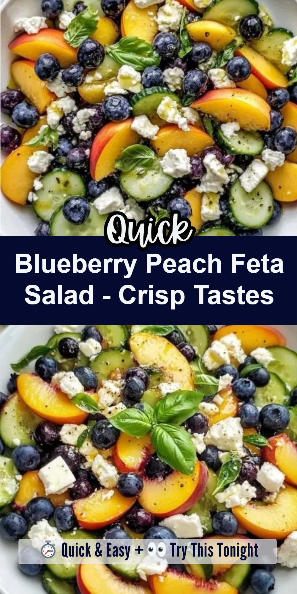 Blueberry Peach Feta Salad - Crisp Tastes