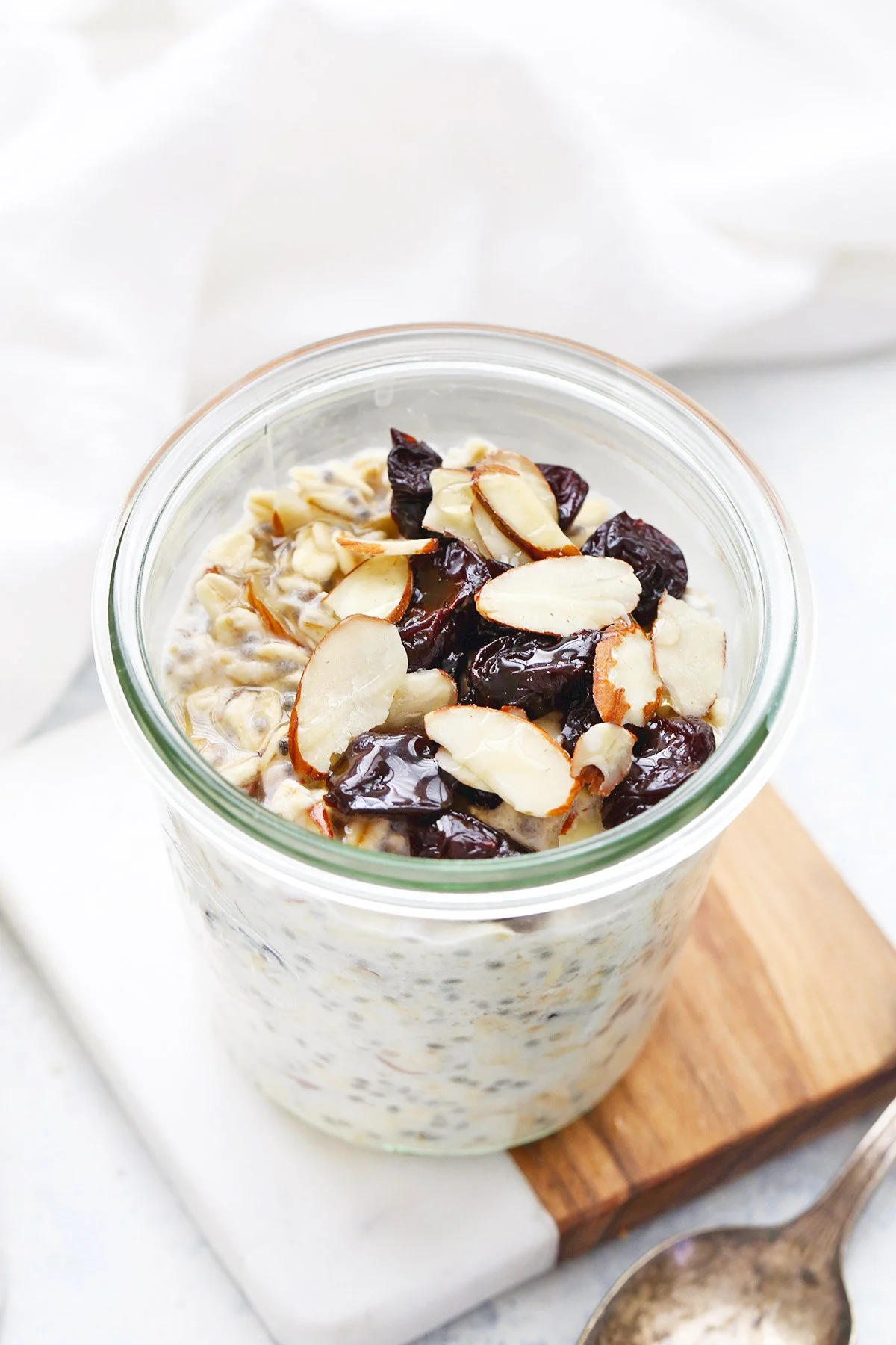 Cherry Almond Overnight Oats (Gluten Free + Vegan)
