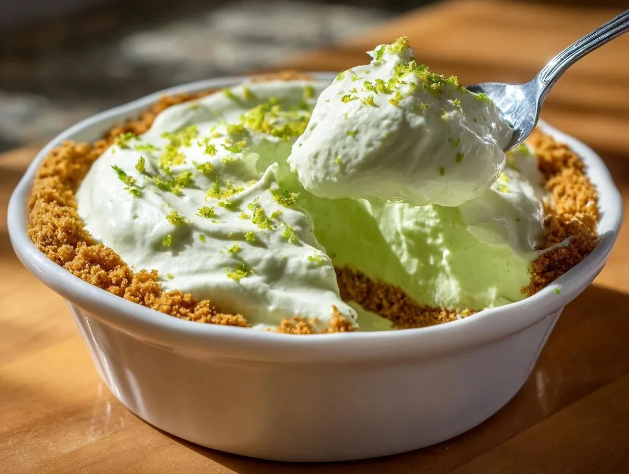 Delicious Cottage Cheese Key Lime Pie Bowls served in a dessert bowl