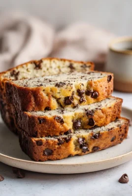 Delicious Greek yogurt chocolate chip banana bread fresh out of the oven.