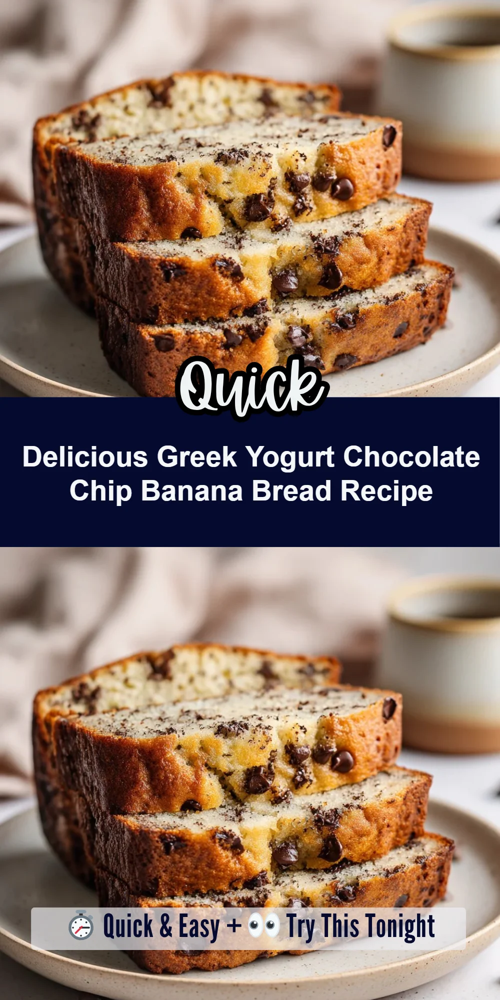 Delicious Greek Yogurt Chocolate Chip Banana Bread Recipe