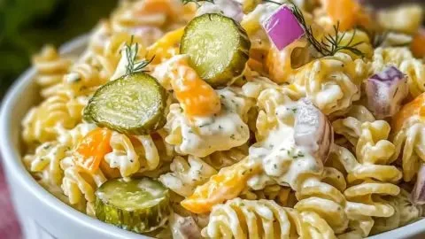 Dill Pickle Pasta Salad - A Creamy Party Favorite You’ll Adore