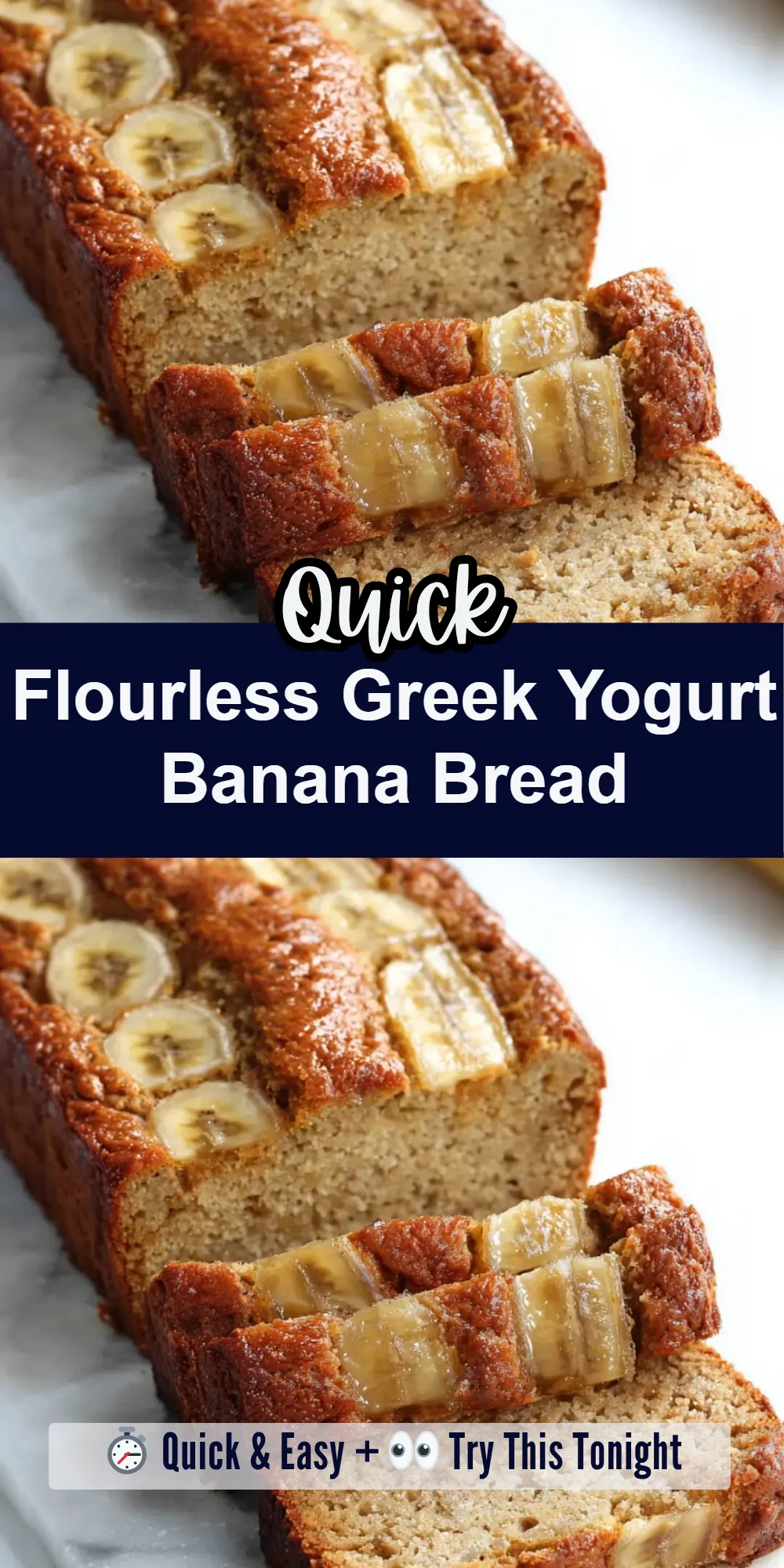 Flourless Greek Yogurt Banana Bread