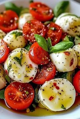 Fresh Cucumber Caprese Salad with basil and mozzarella