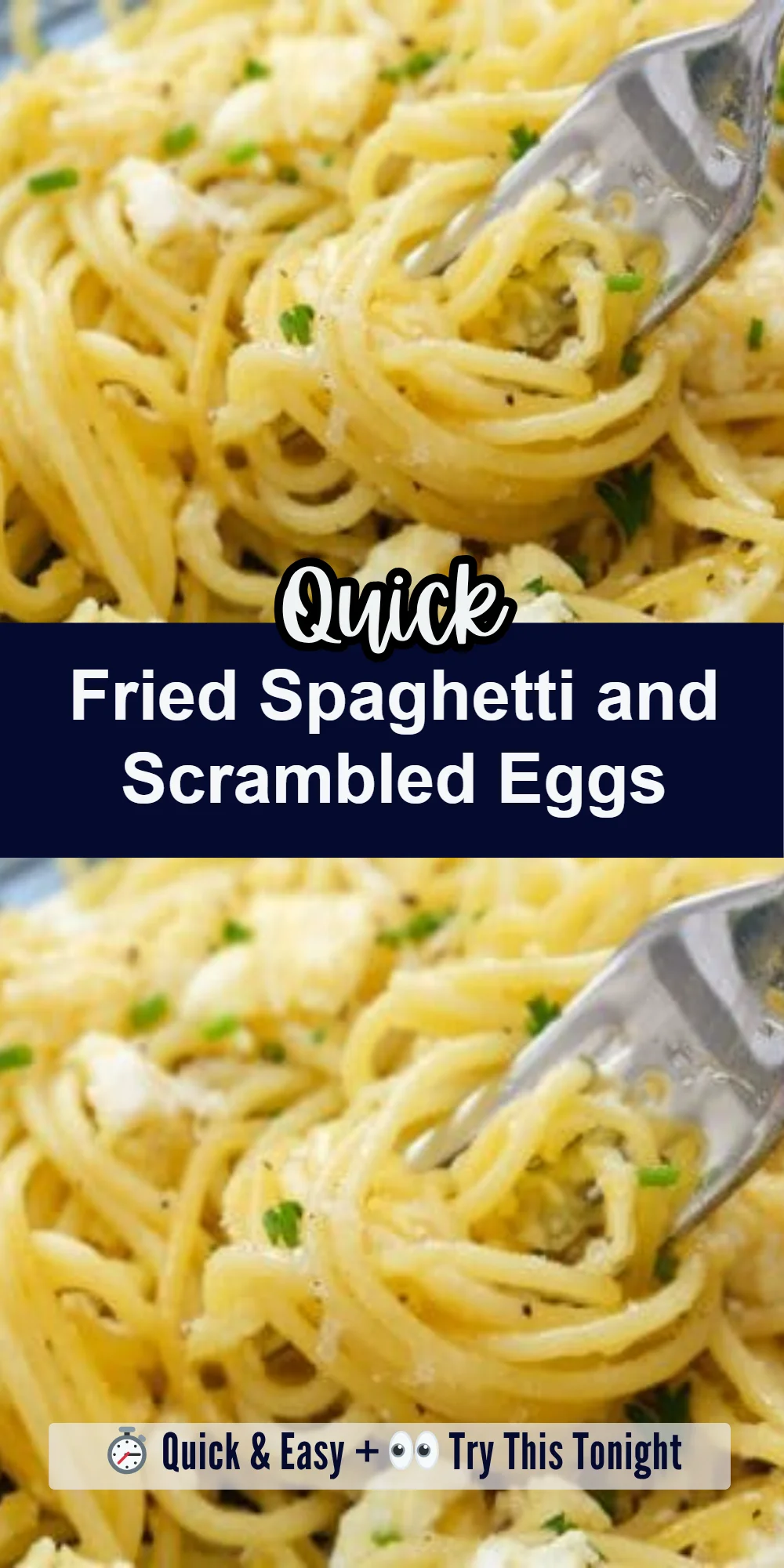 Fried Spaghetti and Scrambled Eggs