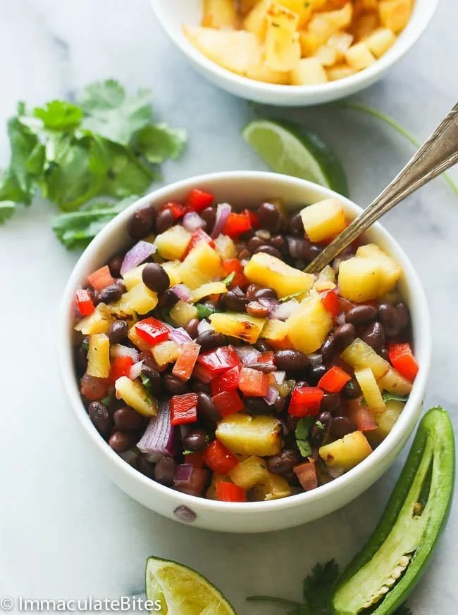 Grilled Pineapple Black Bean Salsa