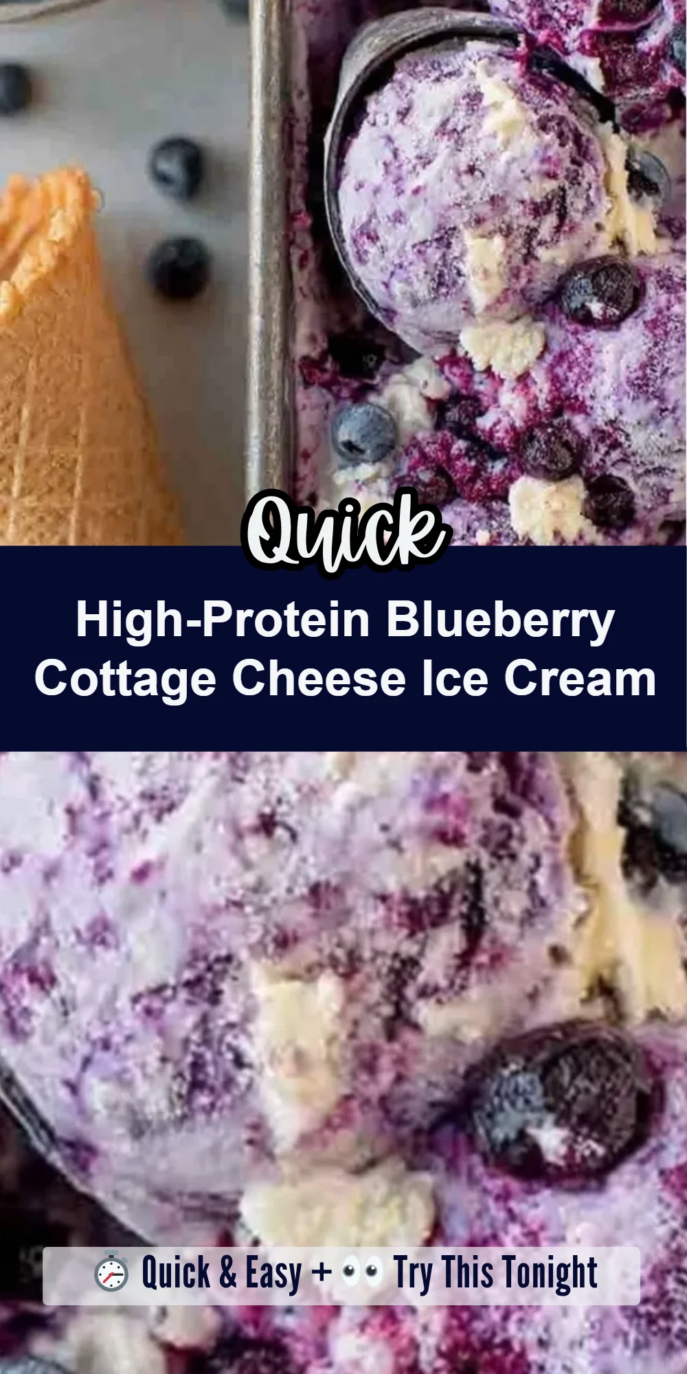 High-Protein Blueberry Cottage Cheese Ice Cream
