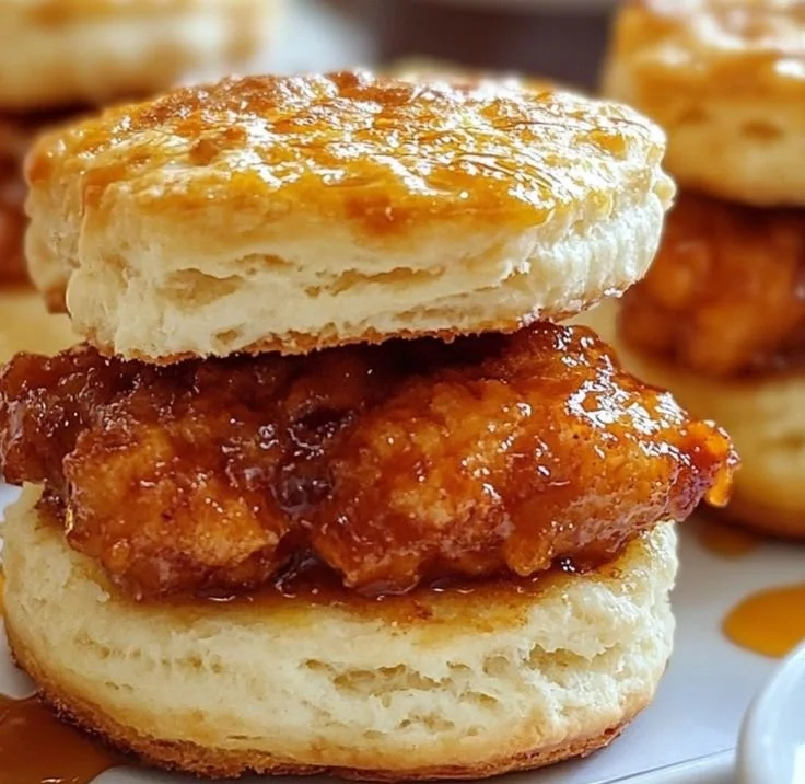 Hot Honey Chicken Biscuits showcasing a delicious honey chicken flavor