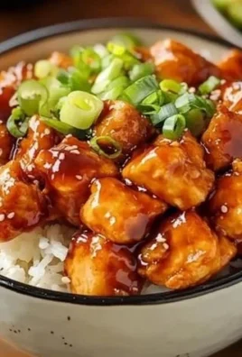 Hot honey chicken bowl topped with fresh vegetables and drizzled with honey sauce