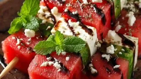 Juicy Watermelon Feta Skewers: Refreshing Flavor Perfect for Summer Snacking