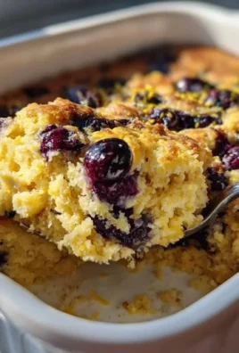 Lemon blueberry cottage cheese bake served in a dish, perfect for breakfast.