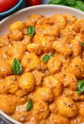 One Pan Italian Sausage Gnocchi served with fresh herbs and parmesan