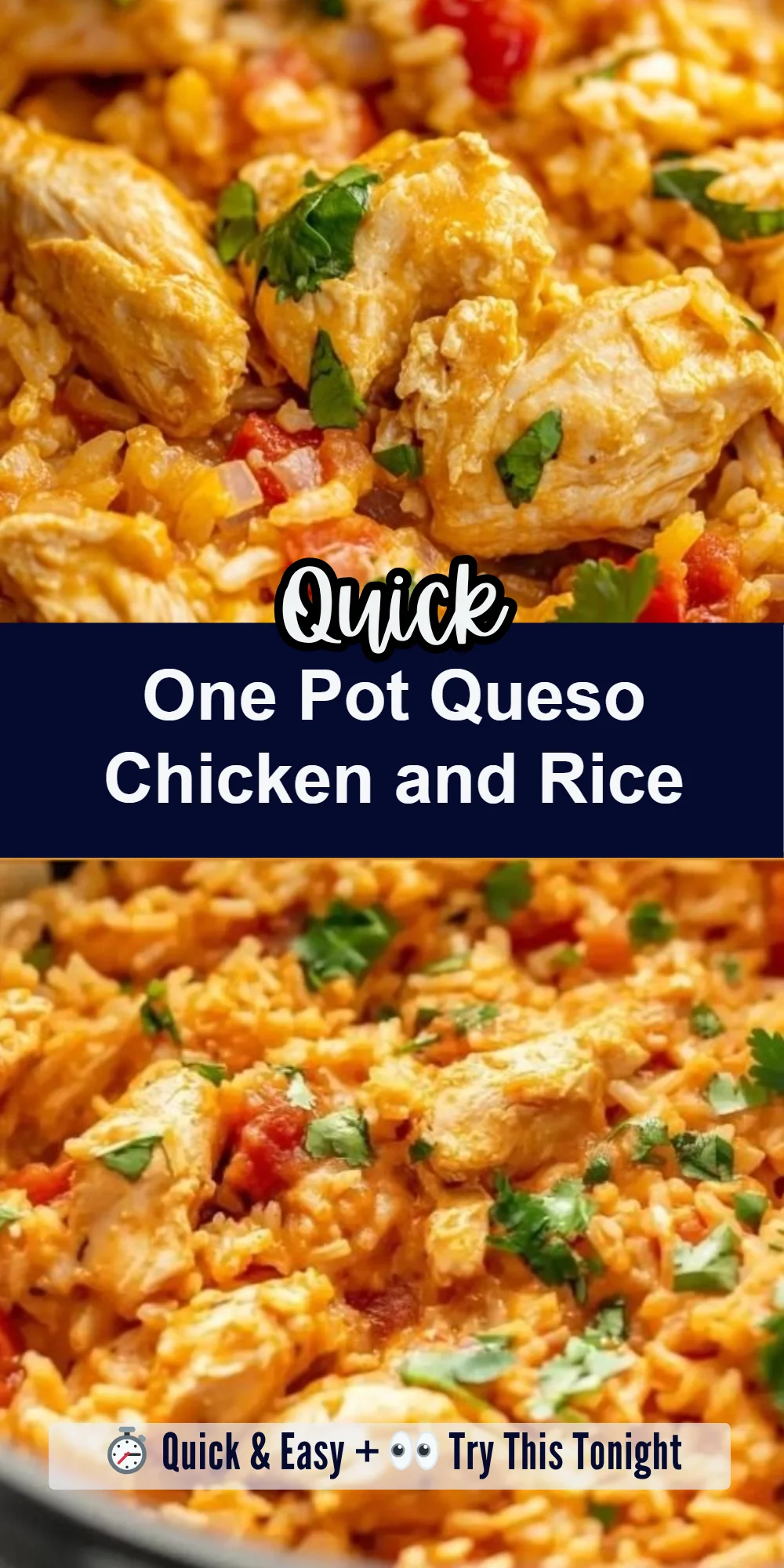 One Pot Queso Chicken and Rice