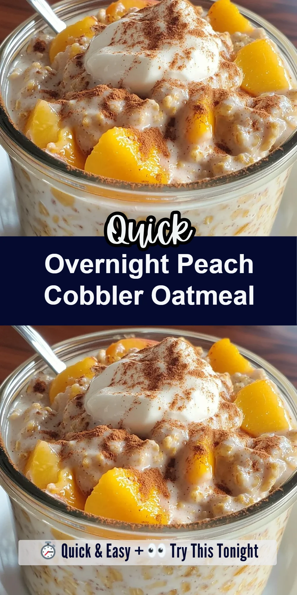 Overnight Peach Cobbler Oatmeal