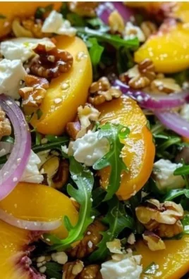 Fresh Peach Arugula Salad with vibrant ingredients and a tangy dressing