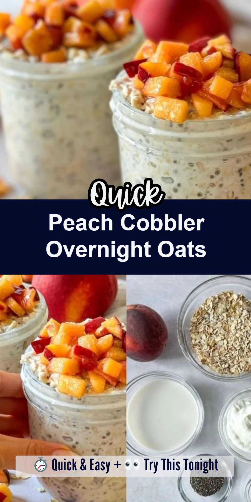 Peach Cobbler Overnight Oats
