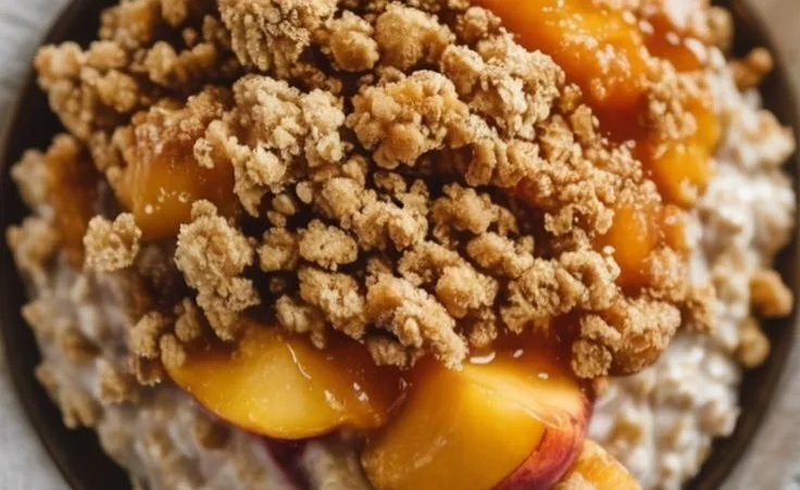 Peach Cobbler Overnight Oats