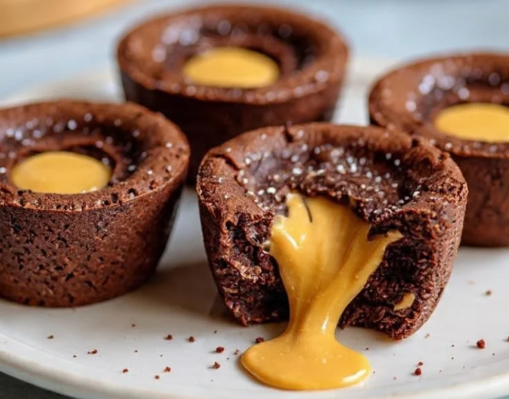 Decadent peanut butter chocolate lava cups with molten centers