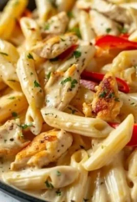 Delicious Rattlesnake Pasta served with creamy sauce and vegetables
