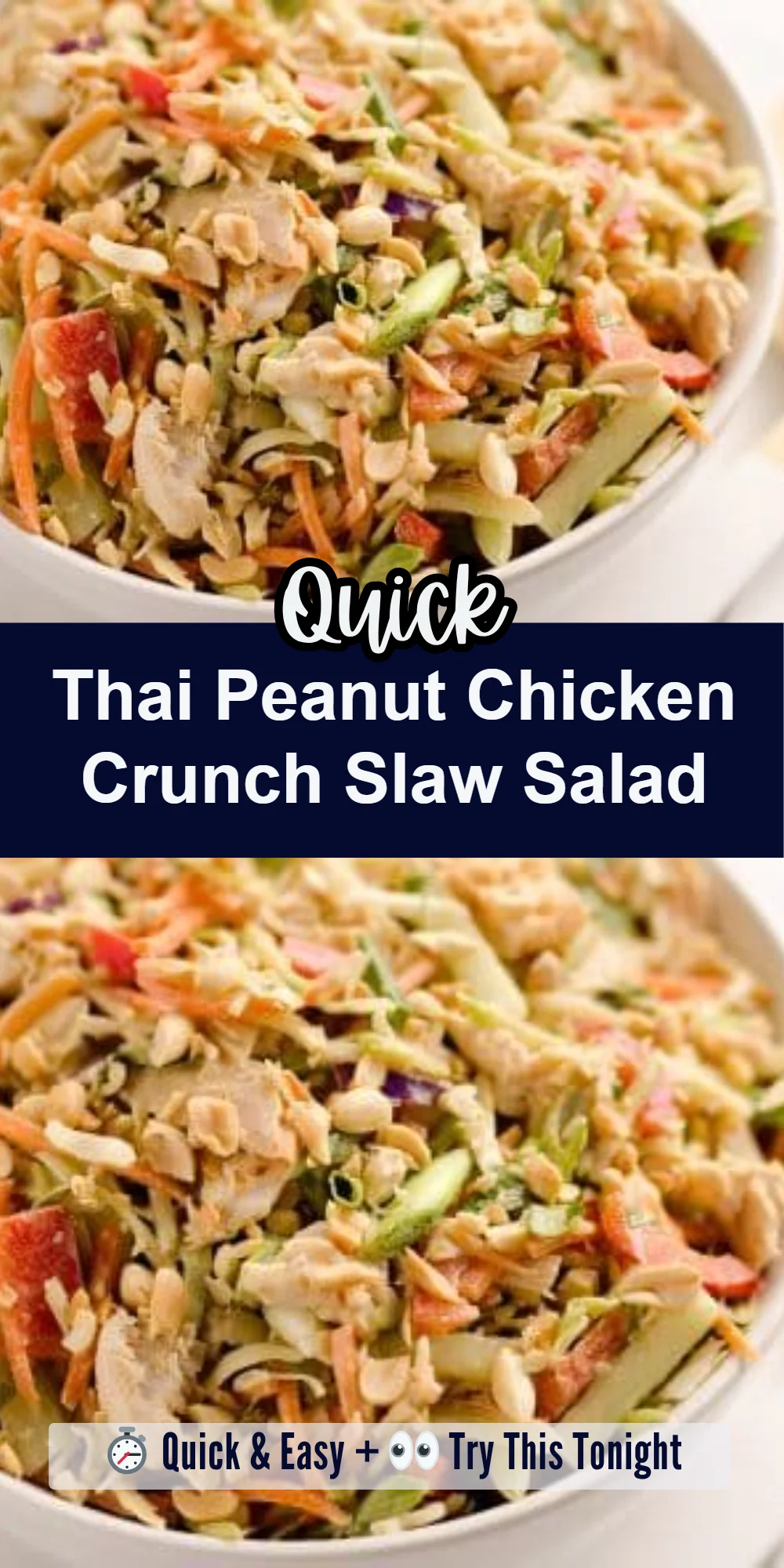 Thai Peanut Chicken Crunch Slaw Salad