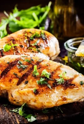 Delicious chicken breast marinated in a flavorful garlic and herb marinade