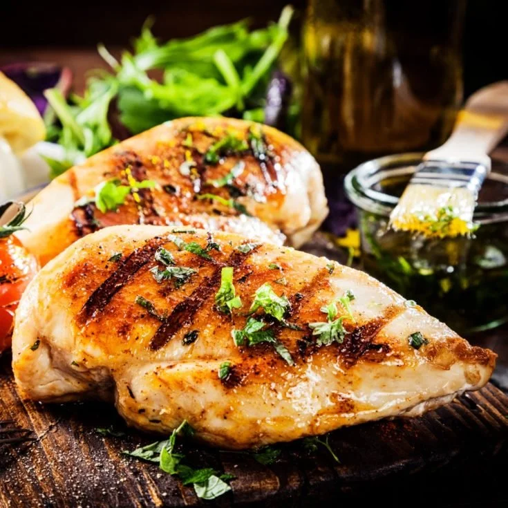 Delicious chicken breast marinated in a flavorful garlic and herb marinade