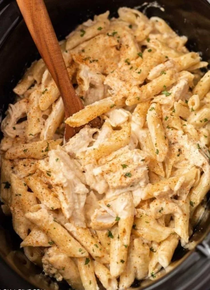 Creamy Crock Pot Cajun Chicken Pasta served in a bowl