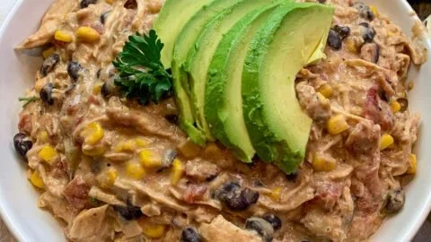 Delicious Crock Pot Fiesta Chicken with colorful ingredients ready to serve.