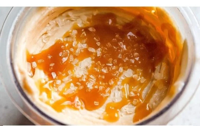 Ninja Creami salted caramel protein ice cream in a bowl