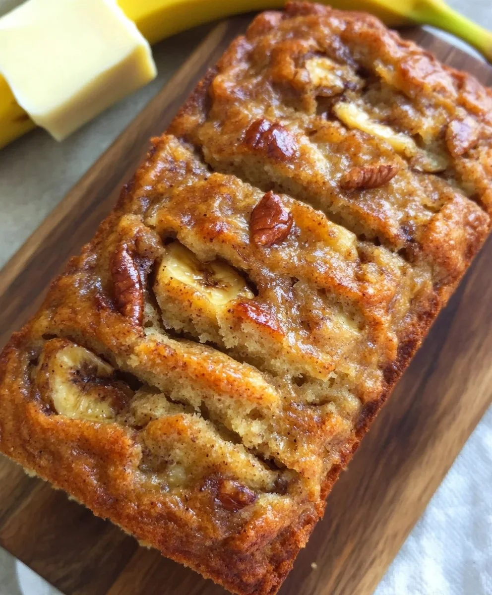Delicious homemade banana bread fresh out of the oven